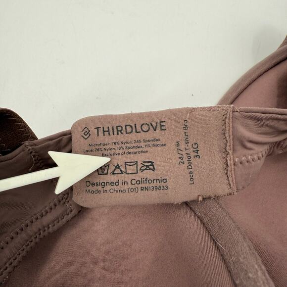 Thirdlove Bra Size 34G(4D) Lace Detail T-Shirt Comfy Casual Soft Padded Cup - Picture 3 of 13